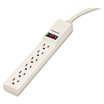 Fellowes® Six-outlet Power Strip, 120v, 4 Ft Cord, 1.88 X 10.88 X 1.63, Platinum freeshipping - TVN Wholesale